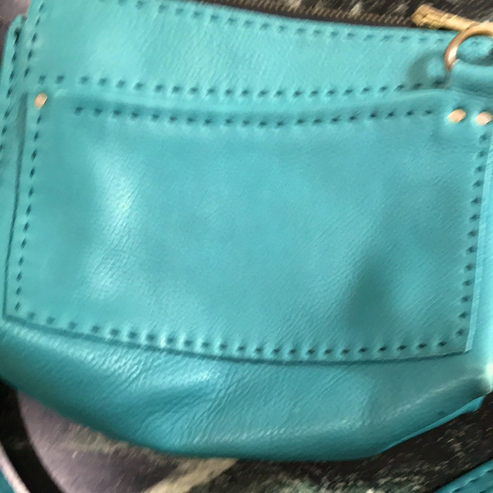 Handmade Turquoise/Teal Leather Purse